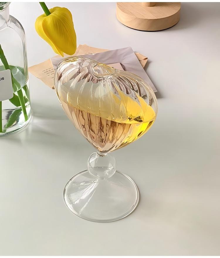 Heart striped wine glass