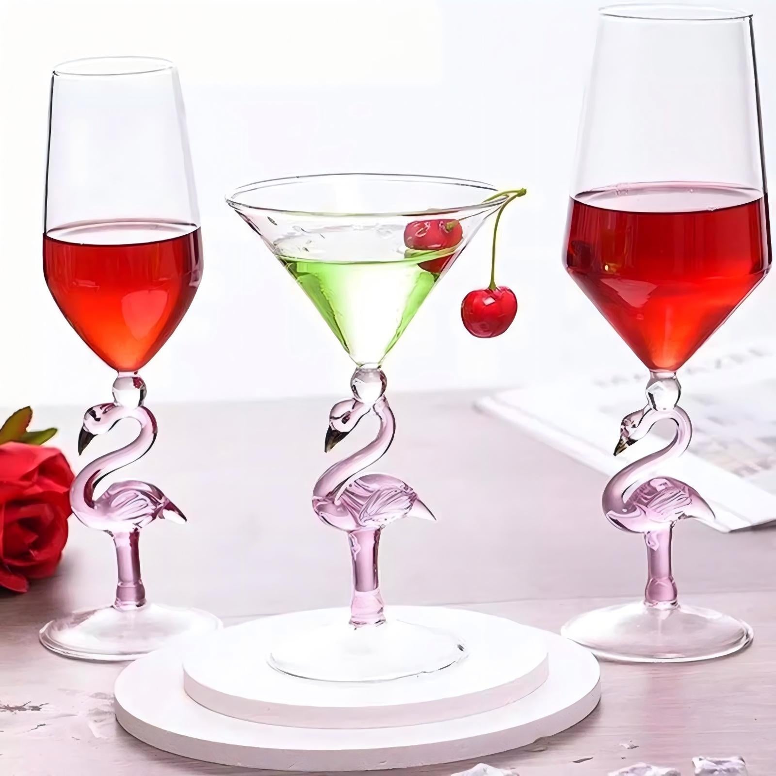 Flamingo Wine Glass
