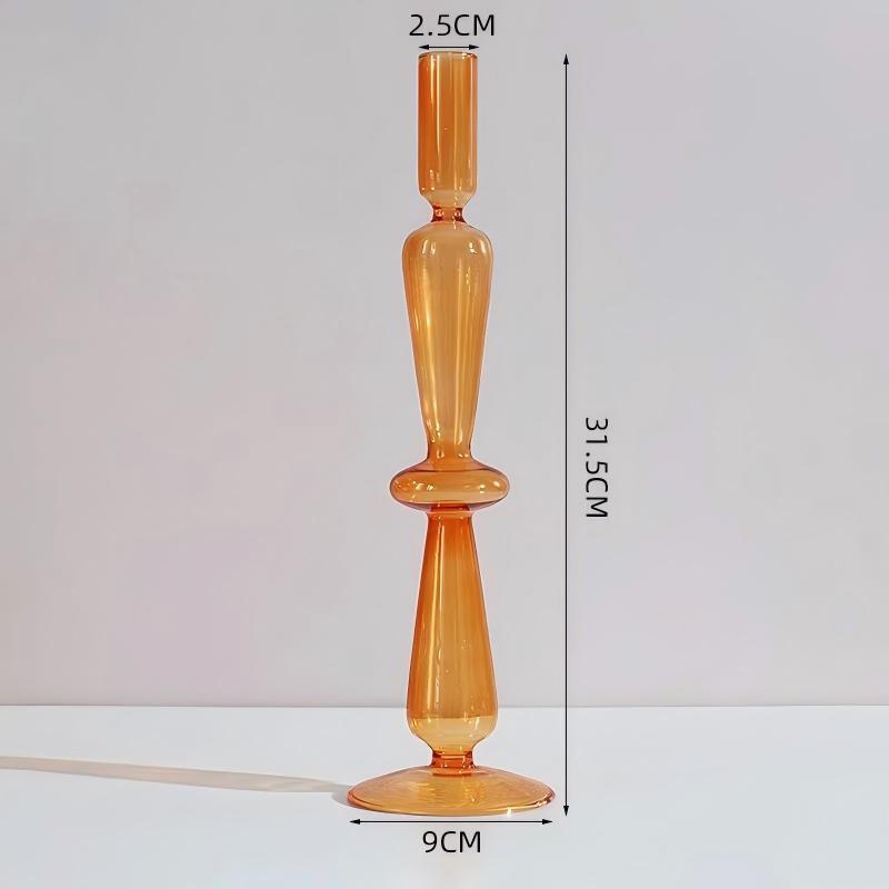 Single ring glass candle holder