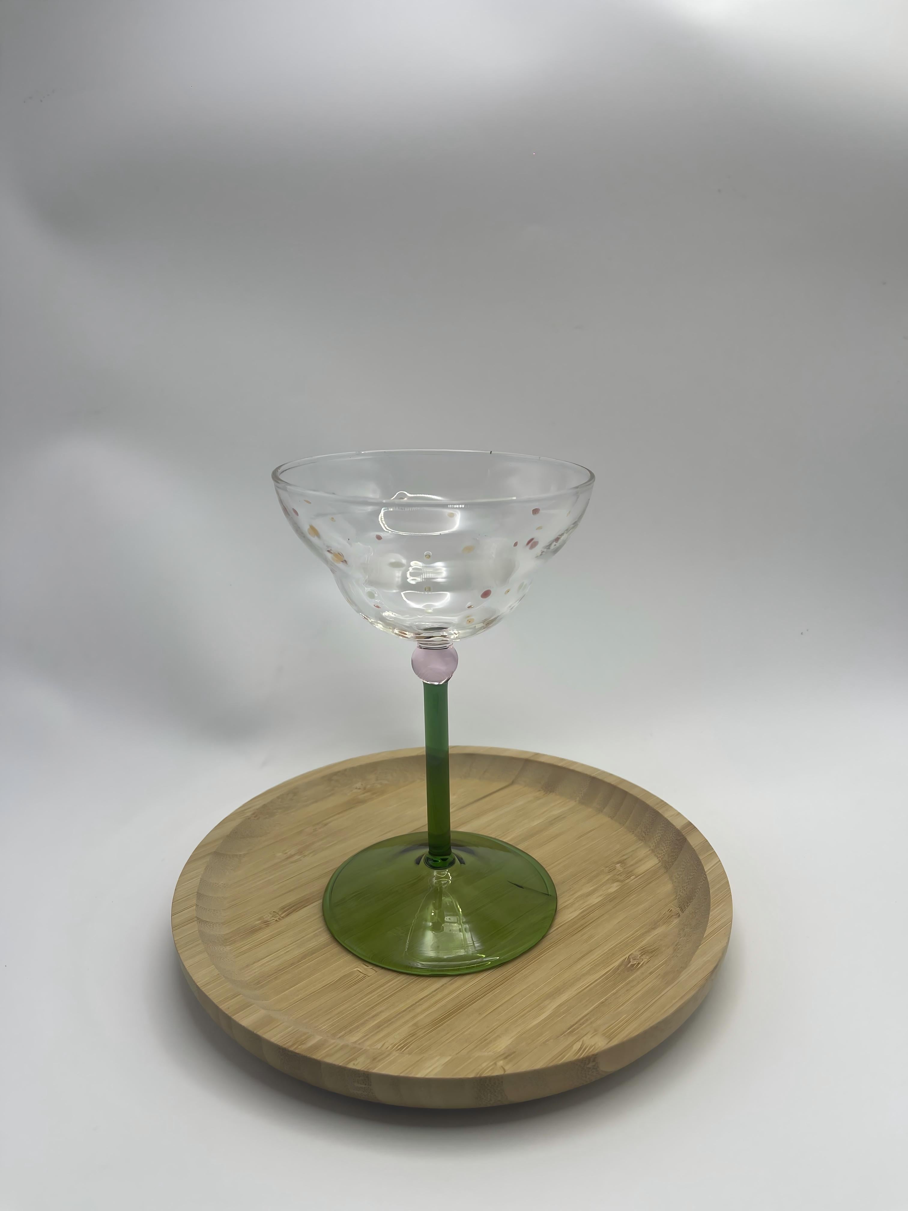Polka dot diamond green goblet